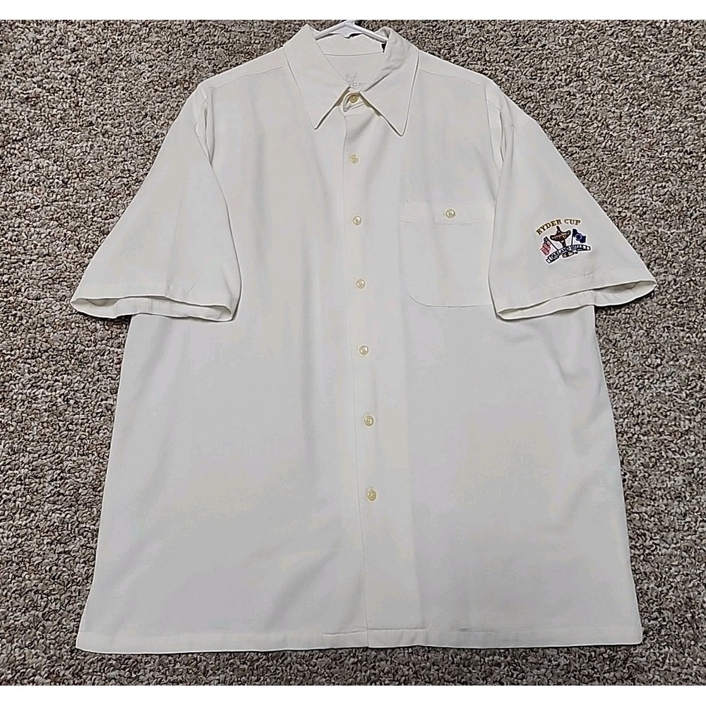 2004 Ryder Cup Ashworth‎ Men's Button Oakland Hills County Club Ivory Large Vtg